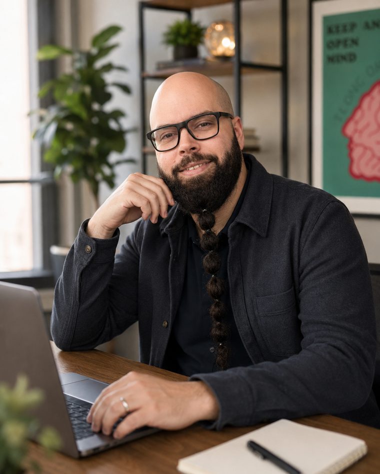 Ahmed Khoja, app growth consultant, at work